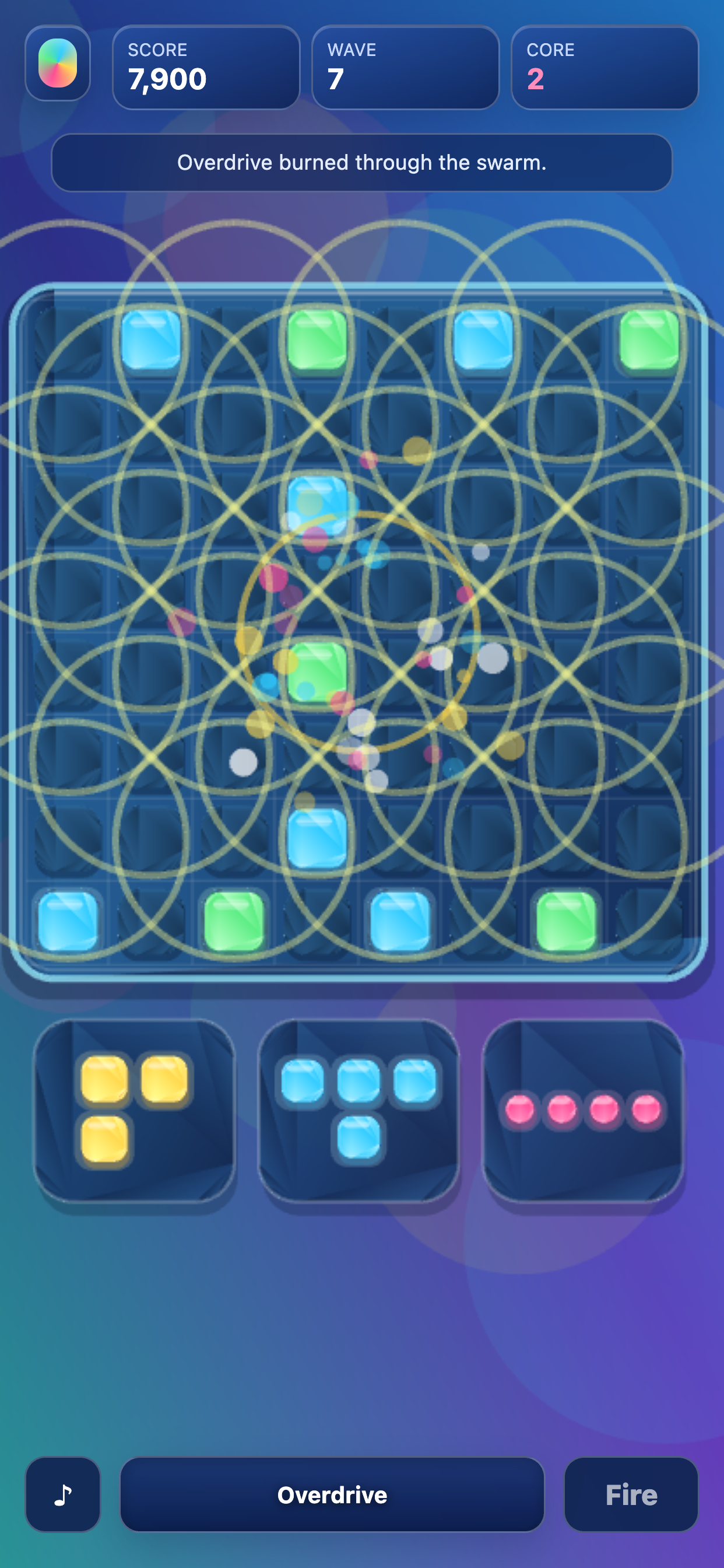 Overdrive fire effect in PulseGrid Siege