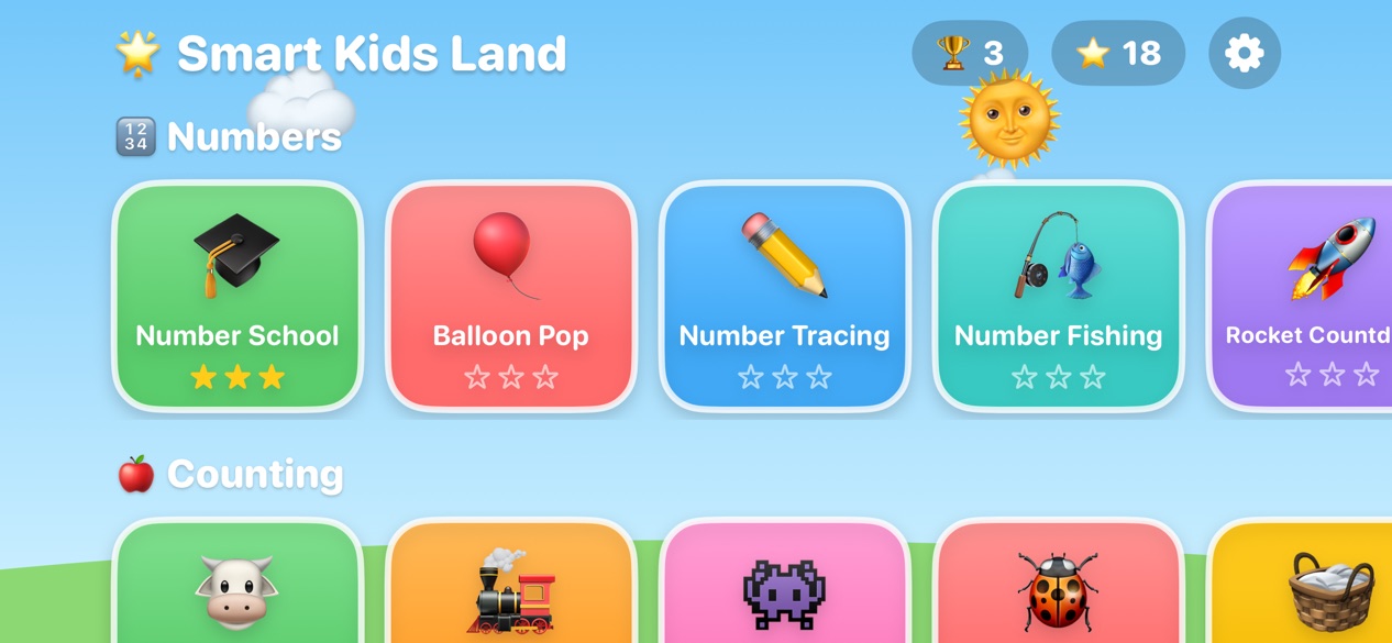 Smart Kids Land home screen